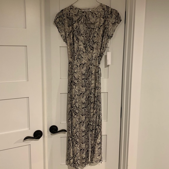 reformation snake print dress